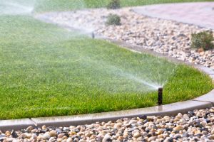 lawn with underground sprinklers