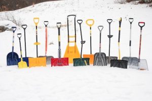 collection of snow shovels